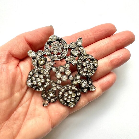 1pc 2.5 inches Vintage rhinestone belt buckle - Picture 4 of 6